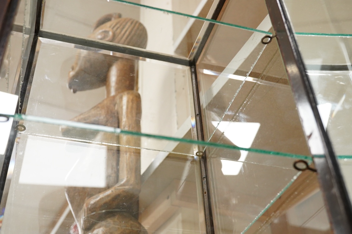 An early to mid 20th century glass display cabinet, 52cm